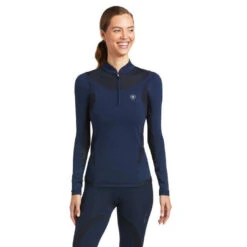 Baselayer Ariat Ascent Long Sleeve Navy Ladies -Riding Horse Apparel Shop Ariat Ascent Long Sleeve Baselayer Navy Ladies 3