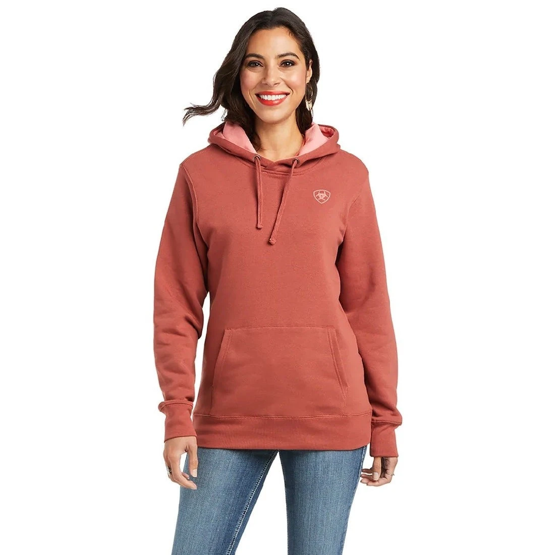 Hoodie Ariat Real Arm Logo Marsala W22 Ladies 6 Hoodie Ariat Real Arm Logo Marsala W22 Ladies - Image 4