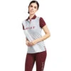 Polo Top Ariat Taryn Heather Grey & Zinfandel Sp22 Ladies -Riding Horse Apparel Shop Ariat Polo Taryn Heather Grey Zinfandel Sp22 Ladies