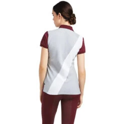 Polo Top Ariat Taryn Heather Grey & Zinfandel Sp22 Ladies -Riding Horse Apparel Shop Ariat Polo Taryn Heather Grey Zinfandel Sp22 Ladies 3
