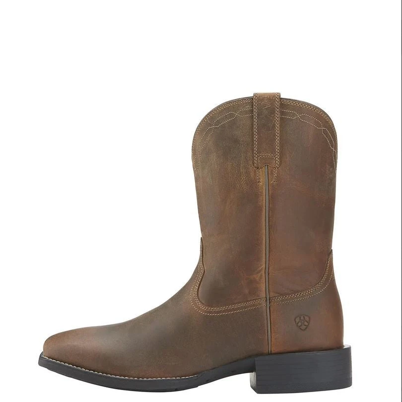 Roper Boots Ariat Heritage Wide Square Toe Brown Mens 4 Roper Boots Ariat Heritage Wide Square Toe Brown Mens - Image 2