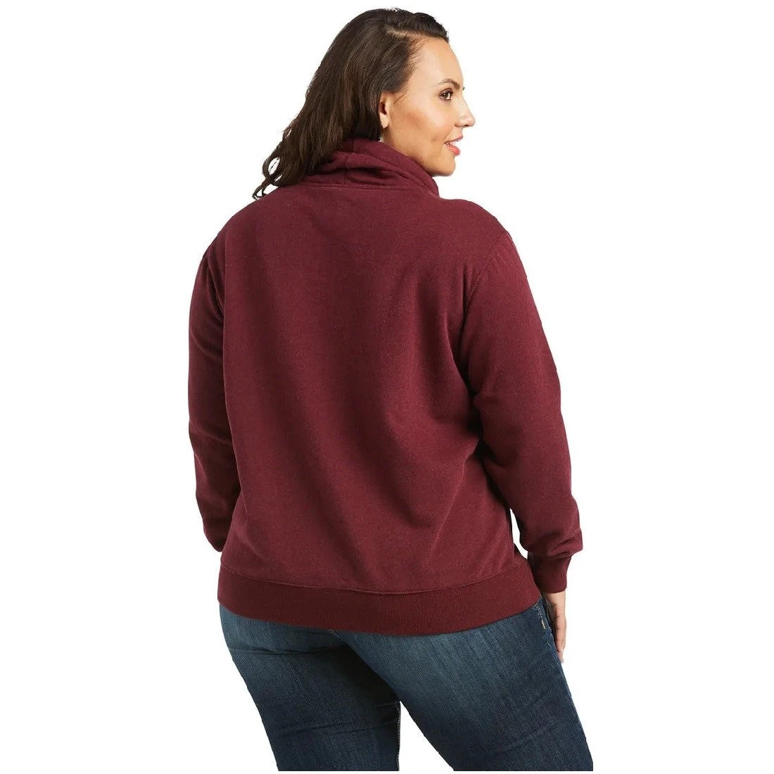 Sweatshirt Ariat Real Logo High Neck Heather Zinfandel Sp22 Ladies 4 Sweatshirt Ariat Real Logo High Neck Heather Zinfandel Sp22 Ladies - Image 2