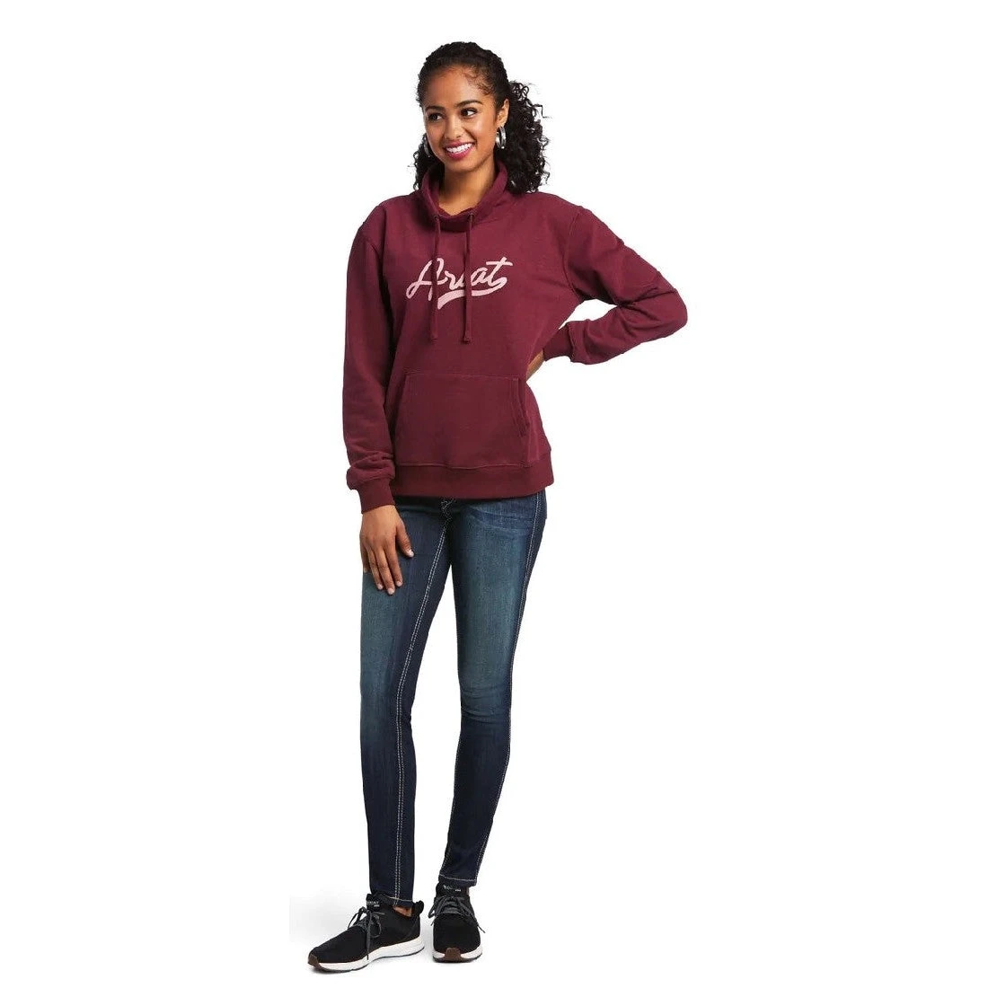 Sweatshirt Ariat Real Logo High Neck Heather Zinfandel Sp22 Ladies 6 Sweatshirt Ariat Real Logo High Neck Heather Zinfandel Sp22 Ladies - Image 4