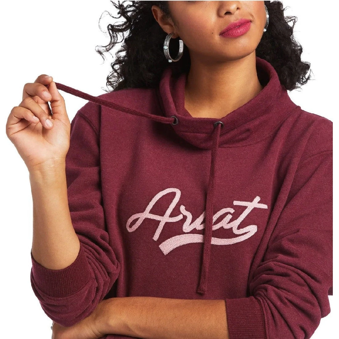 Sweatshirt Ariat Real Logo High Neck Heather Zinfandel Sp22 Ladies 7 Sweatshirt Ariat Real Logo High Neck Heather Zinfandel Sp22 Ladies - Image 5