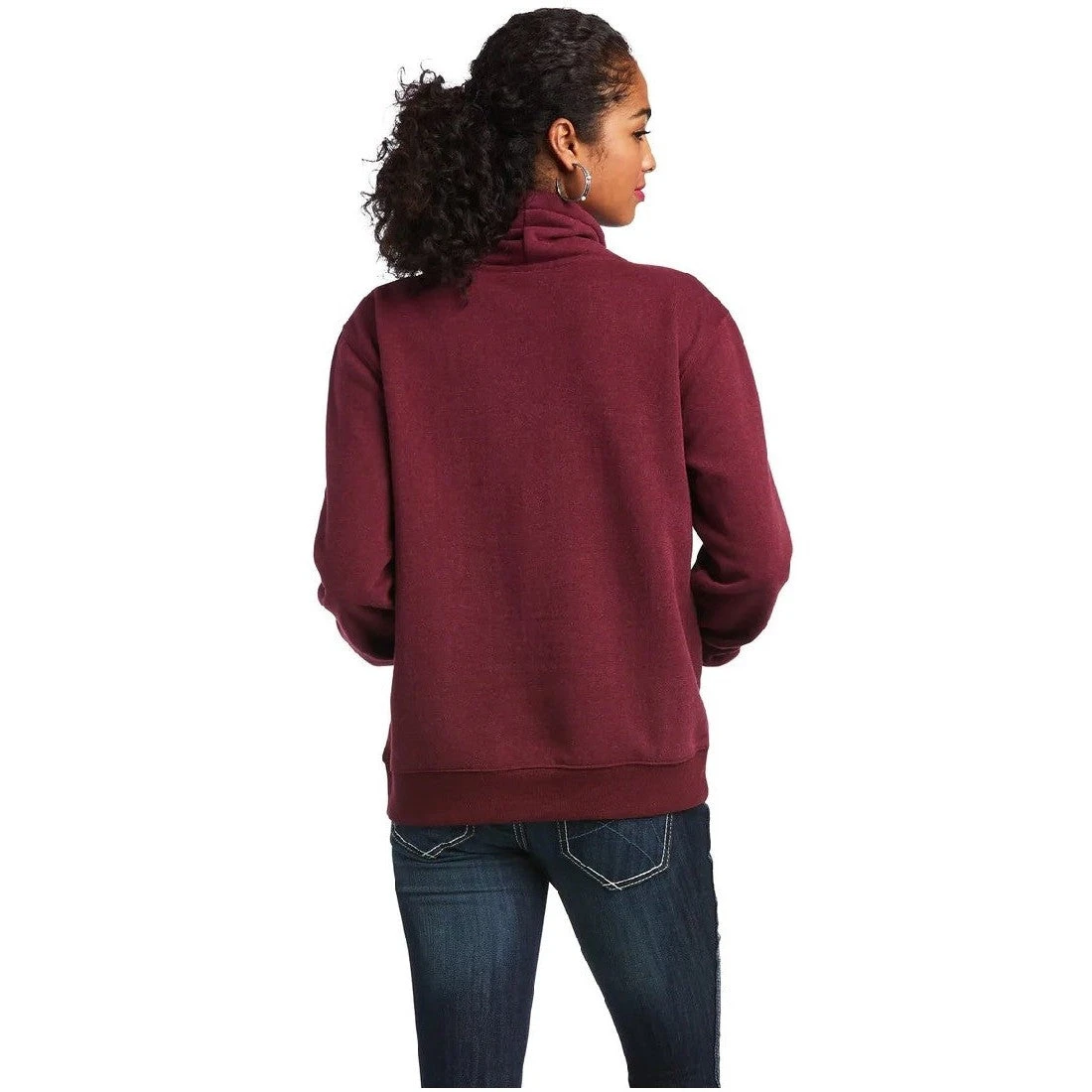 Sweatshirt Ariat Real Logo High Neck Heather Zinfandel Sp22 Ladies 8 Sweatshirt Ariat Real Logo High Neck Heather Zinfandel Sp22 Ladies - Image 6