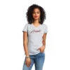 Tee Shirt Ariat Real Logo Script Classic Fit Heather Grey Sp22 Ladies -Riding Horse Apparel Shop Ariat Tee Real Logo Script Classic Fit Heather Grey Sp22 Ladies