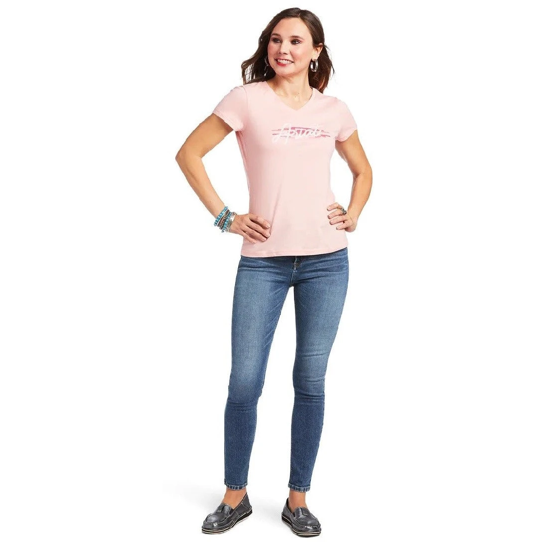 Tee Shirt Ariat Real Logo Script Classic Fit Quartz Pink Sp22 Ladies 5 Tee Shirt Ariat Real Logo Script Classic Fit Quartz Pink Sp22 Ladies - Image 3