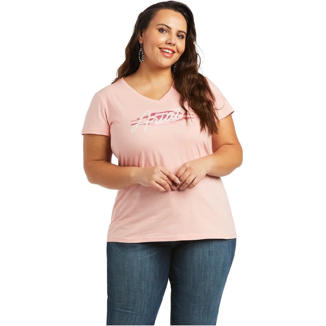 Tee Shirt Ariat Real Logo Script Classic Fit Quartz Pink Sp22 Ladies 3 Tee Shirt Ariat Real Logo Script Classic Fit Quartz Pink Sp22 Ladies