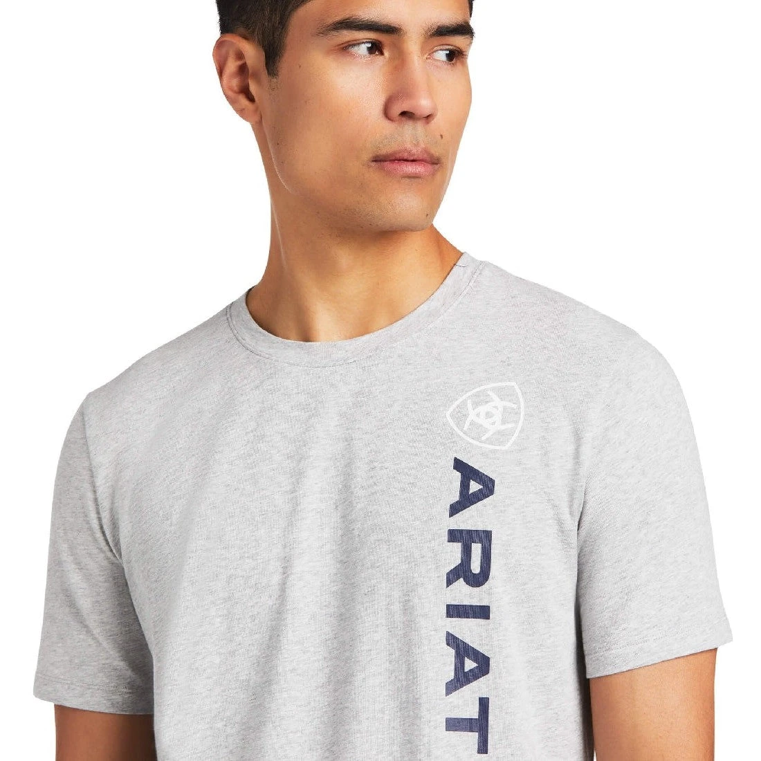 Tee Shirt Ariat Vertical Logo Heather Grey Sp22 Mens 4 Tee Shirt Ariat Vertical Logo Heather Grey Sp22 Mens - Image 2