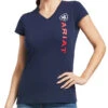 Tee Shirt Ariat Vertical Logo Navy Sp22 Ladies