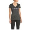 Ladies Charcoal Ariat Top With Laguna Logo, Short Sleeve S21 -Riding Horse Apparel Shop Ariat Top Laguna Logo Short Sleeve S21 Charcoal Ladies