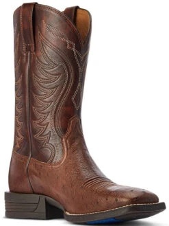 Western Boots Ariat Reckoning Dark Tabac Smooth Quill Ostrich & Nut Brown Mens -Riding Horse Apparel Shop Ariat Western Boots Reckoning Dark Tabac Smooth Quill Ostrich Nut Brown Mens 5