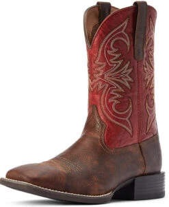 Western Boots Ariat Sport Pardner Matte Sp22 Rebel Brown & Blood Red Mens -Riding Horse Apparel Shop Ariat Western Boots Sport Pardner Matte Sp22 Rebel Brown Blood Red Mens 7