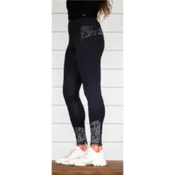 Black Python Performance Riding Tights By Bare Equestrian -Riding Horse Apparel Shop Bare Equestrian Performance Riding Tights Black Python 3