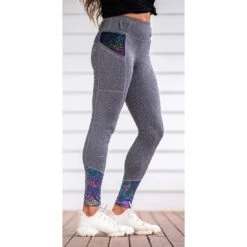 Performance Riding Tights In Grey Mermaid For Equestrians