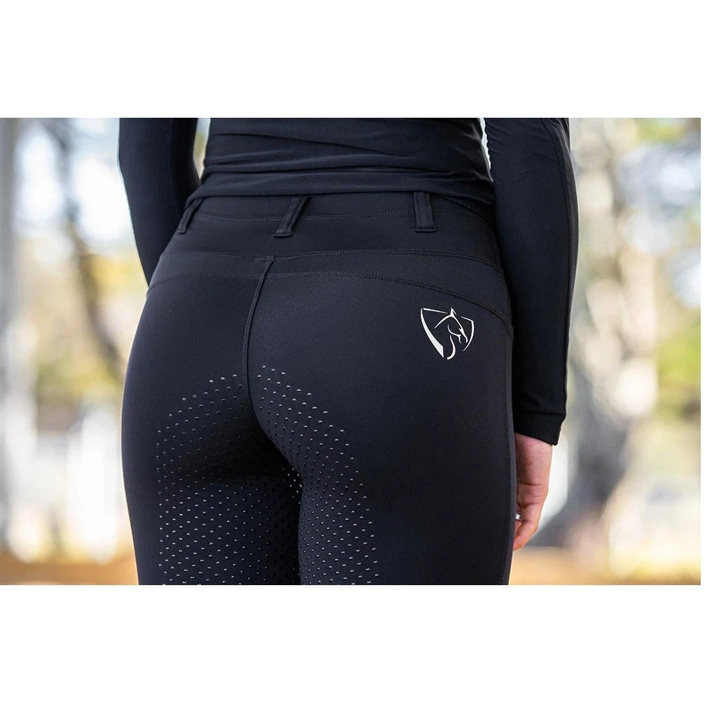 Black Thermo Fit Winter Performance Riding Tights For Equestrian Use 16 Black Thermo Fit Winter Performance Riding Tights For Equestrian Use - Image 14
