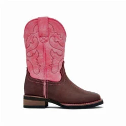 Western Boots Baxter Childrens Pink & Brown Youth -Riding Horse Apparel Shop Baxter Western Boots Childrens Pink Brown Youth 4