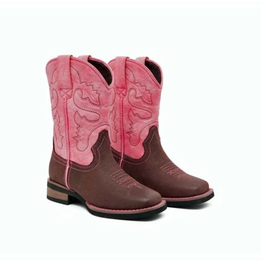 Western Boots Baxter Childrens Pink & Brown Youth 5 Western Boots Baxter Childrens Pink & Brown Youth -Riding Horse Apparel Shop Baxter Western Boots Childrens Pink Brown Youth