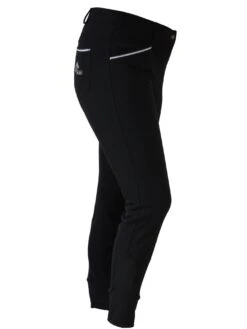 CoolMax Black Breeches In Sizes 6 To 28 - No Silicone -Riding Horse Apparel Shop Black breeches coolmax side view Plum Tack
