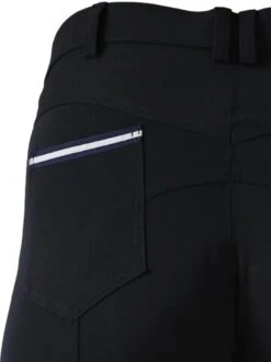 CoolMax Black Breeches In Sizes 6 To 28 - With Silicone Seat Grip -Riding Horse Apparel Shop Black summer breeches pocket detail