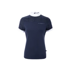 Cavallo DALIA Short Sleeve Competition Shirt -Riding Horse Apparel Shop Dalia blue front