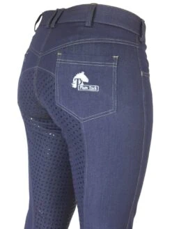 Denim Jodhpurs With Silicone Seat Classic Jeans Pockets -Riding Horse Apparel Shop Denim jodhpurs with silicone seat