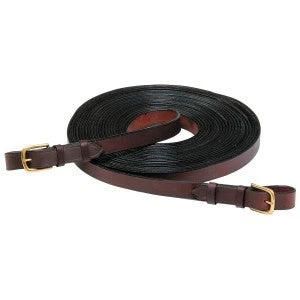 Driving Reins Leather Brown Pair 20ft 3 Driving Reins Leather Brown Pair 20ft