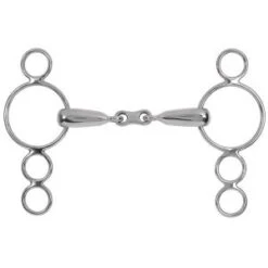 Dutch Gag Snaffle Four Rings Hollow French Stainless Steel