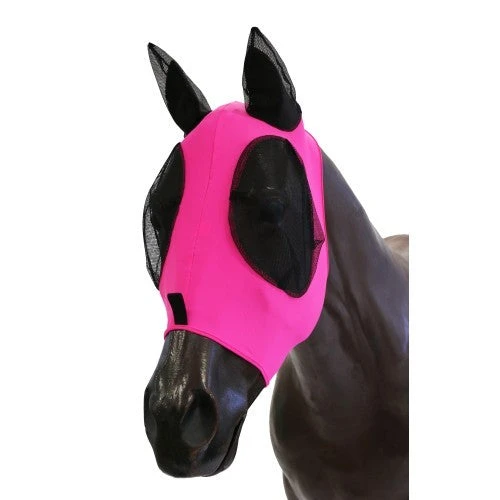 Fly Mask Lycra Pull On Kool Master Pink & Black 3 Fly Mask Lycra Pull On Kool Master Pink & Black
