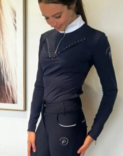 Equestrian Fashion By JP - "Grace" Show Shirt -Riding Horse Apparel Shop Graceshowshirtblue