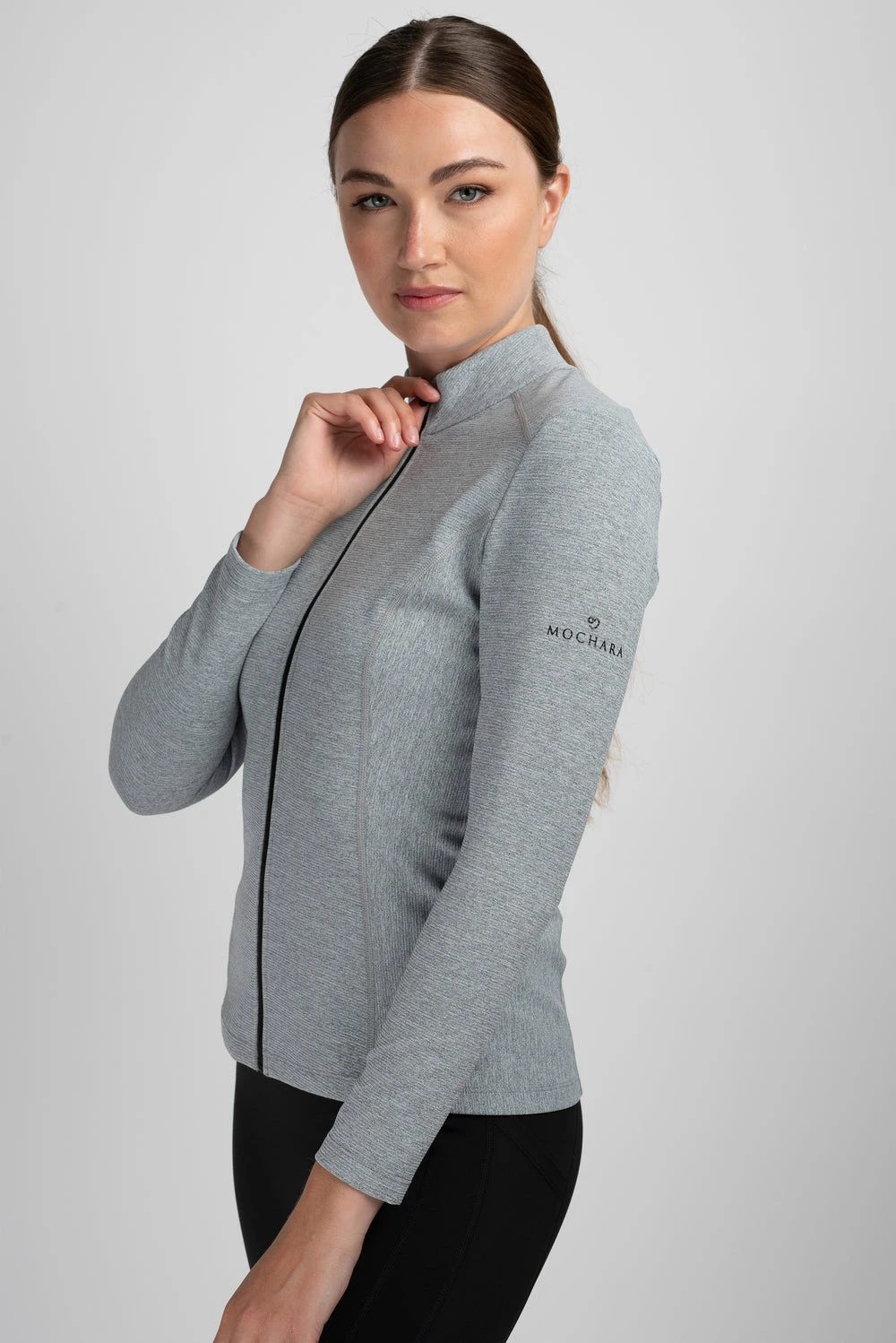 Mochara Melange Grey Rib Jacket 3 Mochara Melange Grey Rib Jacket