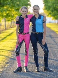Jodhpurs Peter Williams Pull On Print Navy & Navy & Silver Childs -Riding Horse Apparel Shop Peter Williams Pull On Print Jodhpurs Navy Navy Silver Childs 4