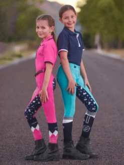 Jodhpurs Peter Williams Pull On Unicorn Printed Pink & Navy Childs -Riding Horse Apparel Shop Peter Williams Pull On Unicorn Printed Jodhpurs Pink Navy Childs 4