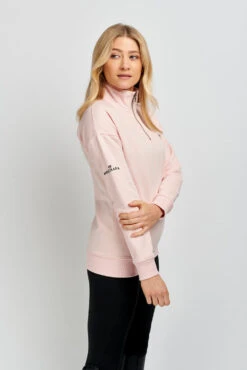 Mochara Half Zip Sweatshirt -Riding Horse Apparel Shop Pinkhalfzipmain 1000x 677df5c3 0926 4a92 80c4 3fd62fb22b15