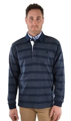 Rugby Top Thomas Cook Beauford Stripe W22 Navy Mens