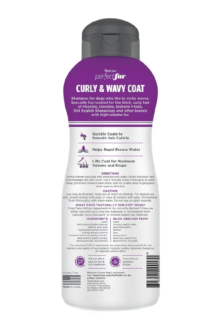 Tropiclean Perfect Fur Curly & Wavy Coat Shampoo 473ml 7 Tropiclean Perfect Fur Curly & Wavy Coat Shampoo 473ml - Image 5