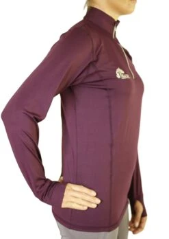 Long Sleeve Base Layer Tops In Wine - Final Run Outlast Sizes 19 Long Sleeve Base Layer Tops In Wine - Final Run Outlast Sizes -Riding Horse Apparel Shop Winebaselayerridingtopsideview
