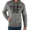 Hoodie Wrangler Mark Zip Through W22 Charcoal Marle Mens