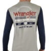 Tee Shirt Wrangler Brando Long Sleeve W22 Grey Marle Navy Mens -Riding Horse Apparel Shop Wrangler Tee Shirt Brando Long Sleeve Grey Marle Navy Mens