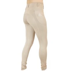 Beige Riding Tights In Various Sizes: 6-28 -Riding Horse Apparel Shop beigeridingtightswithphonepockets2