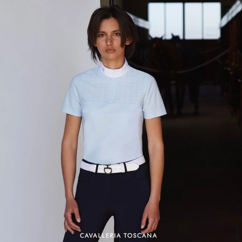 Cavalleria Toscana Square Perforated Zip Polo 3 Cavalleria Toscana Square Perforated Zip Polo