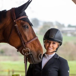 Charles Owen Ayr8 Plus: Round Style With Leather-like Appearance -Riding Horse Apparel Shop charles owen ayr8 plus round leather look trailrace equestrian outfitters 3