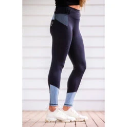 BARE Equestrian Performance Riding Tights In Ice Blue -Riding Horse Apparel Shop ice blue bare equestrian performance riding tights southern sport horses 3