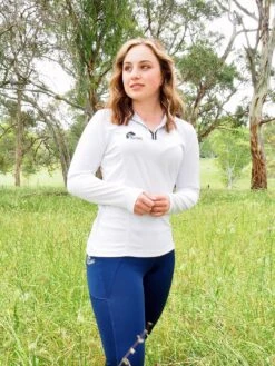 Ladies Cool Summer Riding Tops In White - Long Sleeve -Riding Horse Apparel Shop lifestyle riding top long sleeve summer top 08aefd90 5be0 4c9c 98e2 30ae576ade18