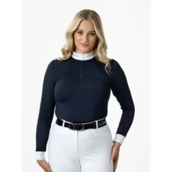 LeMieux Olivia Long Sleeve Show Shirt -Riding Horse Apparel Shop lm oliviashowshirt navy14 rt 3f83a302 2eb9 41e2 a5ae 7b574d1ff73a