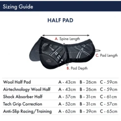 Premier Equine Tech Grip Pro Anti-Slip Correction Half Pad -Riding Horse Apparel Shop premier equine tech grip pro anti slip correction half pad southern sport horses 9