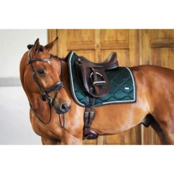 PSOS Dressage Saddle Pad Emerald - "Dreams Do Come True" -Riding Horse Apparel Shop psos dressage saddle pad emerald dreams do come true vivarchie equestrian 3