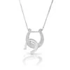 Kelly Herd Necklace Clear Double Horseshoe - Sterling Silver -Riding Horse Apparel Shop s2j00000 s
