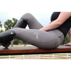 Saddle Co "The Label" Equestrian Riding Tights In Grey -Riding Horse Apparel Shop saddle co the label equestrian riding tights stone grey vivarchie equestrian 3