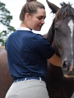 Ladies Cool Show Shirt - Navy & White -Riding Horse Apparel Shop showtopbackview 1f4c4f1c a565 4119 9a72 8bbe0f5917ca